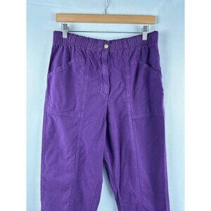 Erika & Co. Womens Cotton Purple Elastic Waist Pants Size 6 Made In Turkey
